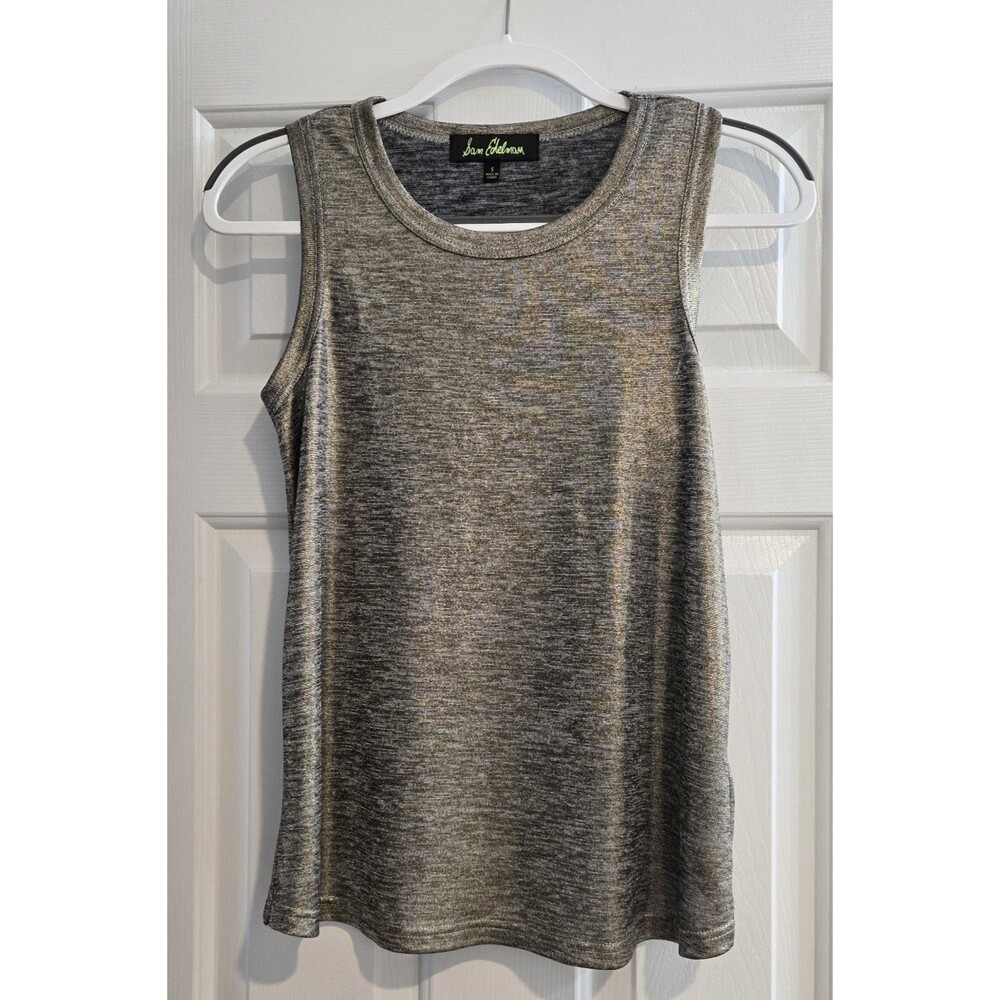 Sam Edelman Women's Metallic Gold & Black Tank Top Size Small